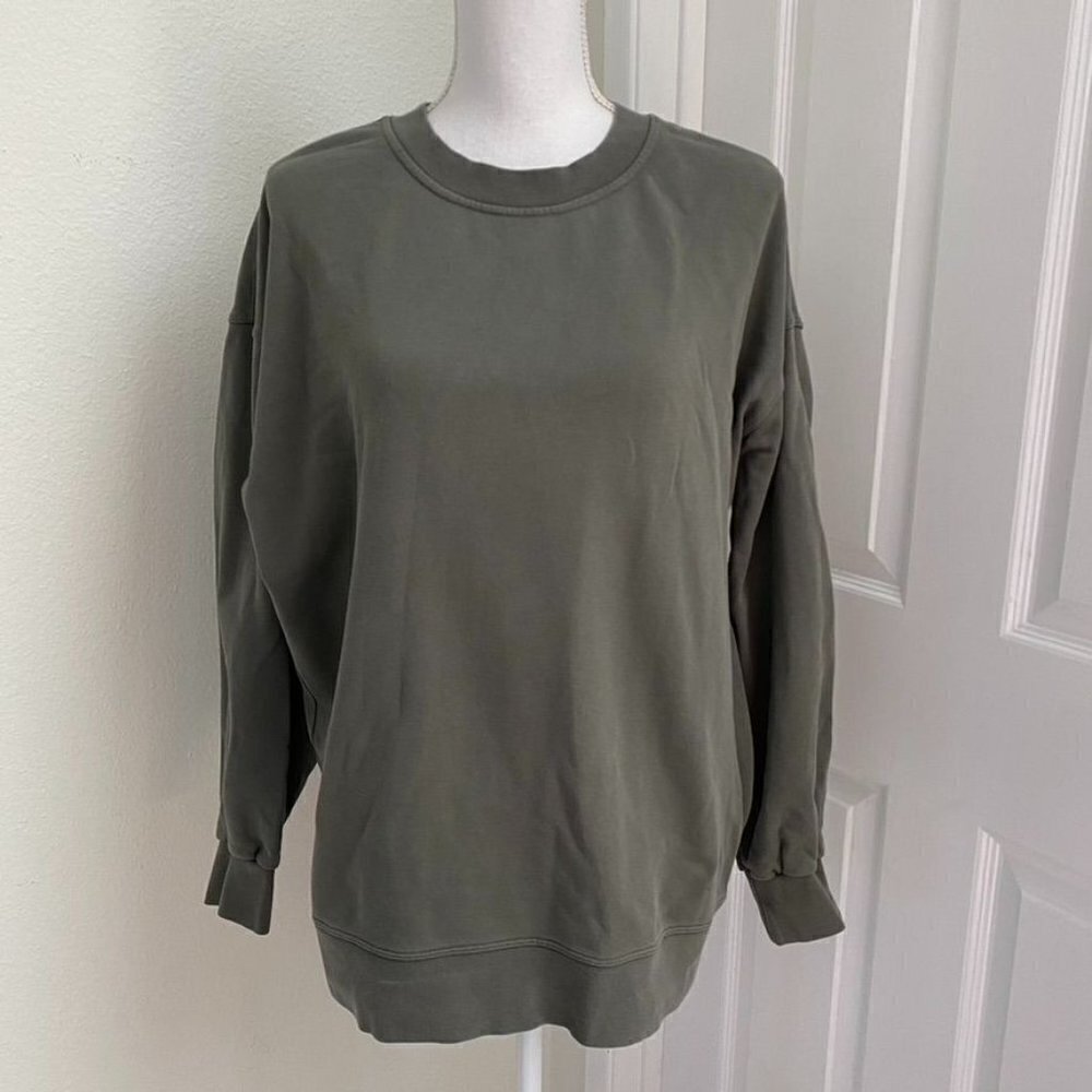Lululemon Perfectly Oversized Crew Sage Green Sz Med Preowned